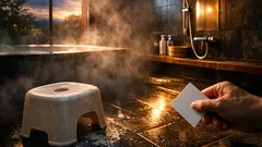 風呂椅子のざらつきは石けんかすが原因だった、ポイントカードで削る簡単掃除