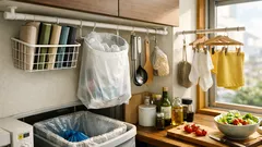 つっぱり棒でキッチン収納が激変する3つの方法、狭い台所でもすぐできる