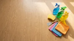 床が鈍く見えるときに試したいリノリウムのツヤ出し掃除、拭き上げ不要